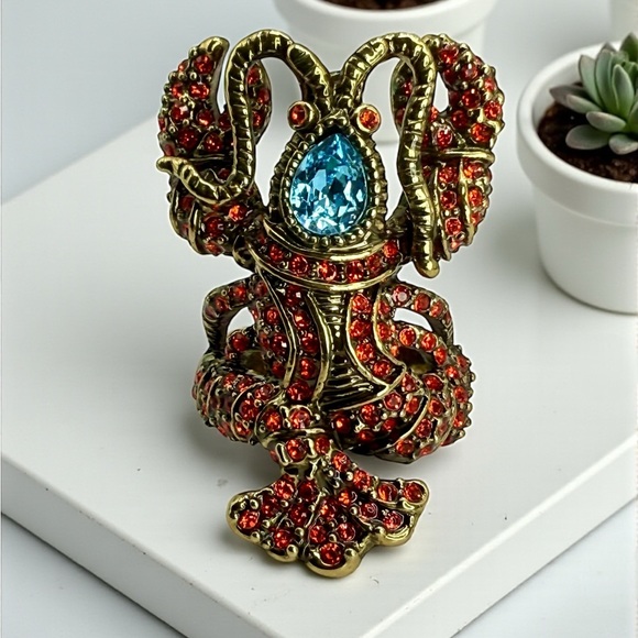 Heidi Daus Jewelry - Authentic Heidi Daus “Lobster Tales” Crystal Lobster Ring – Size 8 Swarovski EUC